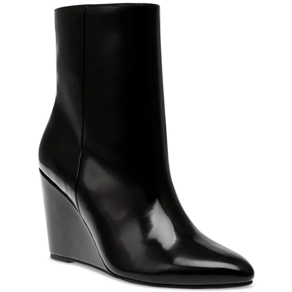 Dolce Vita Pascal Boots Womens US 9 Black Patent Wedge Heel Ankle Bootie LION779